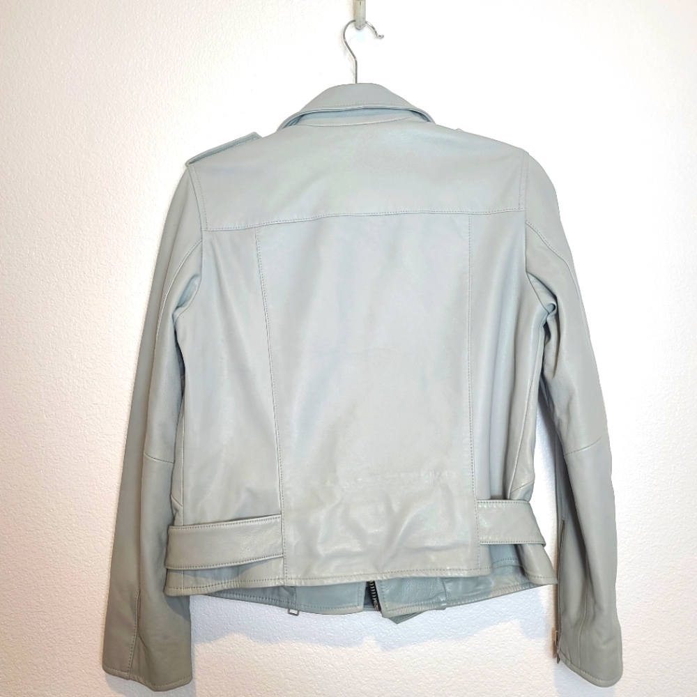 ALL SAINTS Balfern Sheep Leather 100% Biker Jacket in Color Burst - Picture 11 of 16